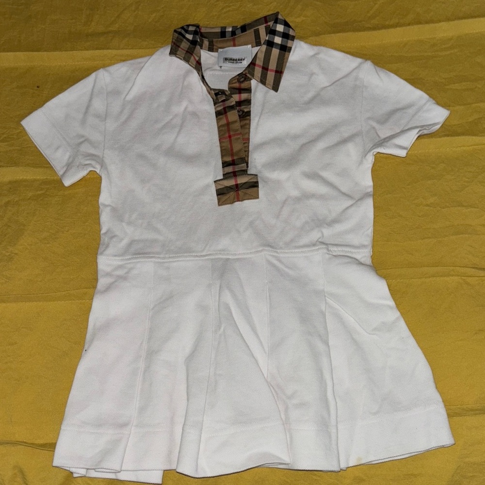 Kids White Shirt with Plaid Collar